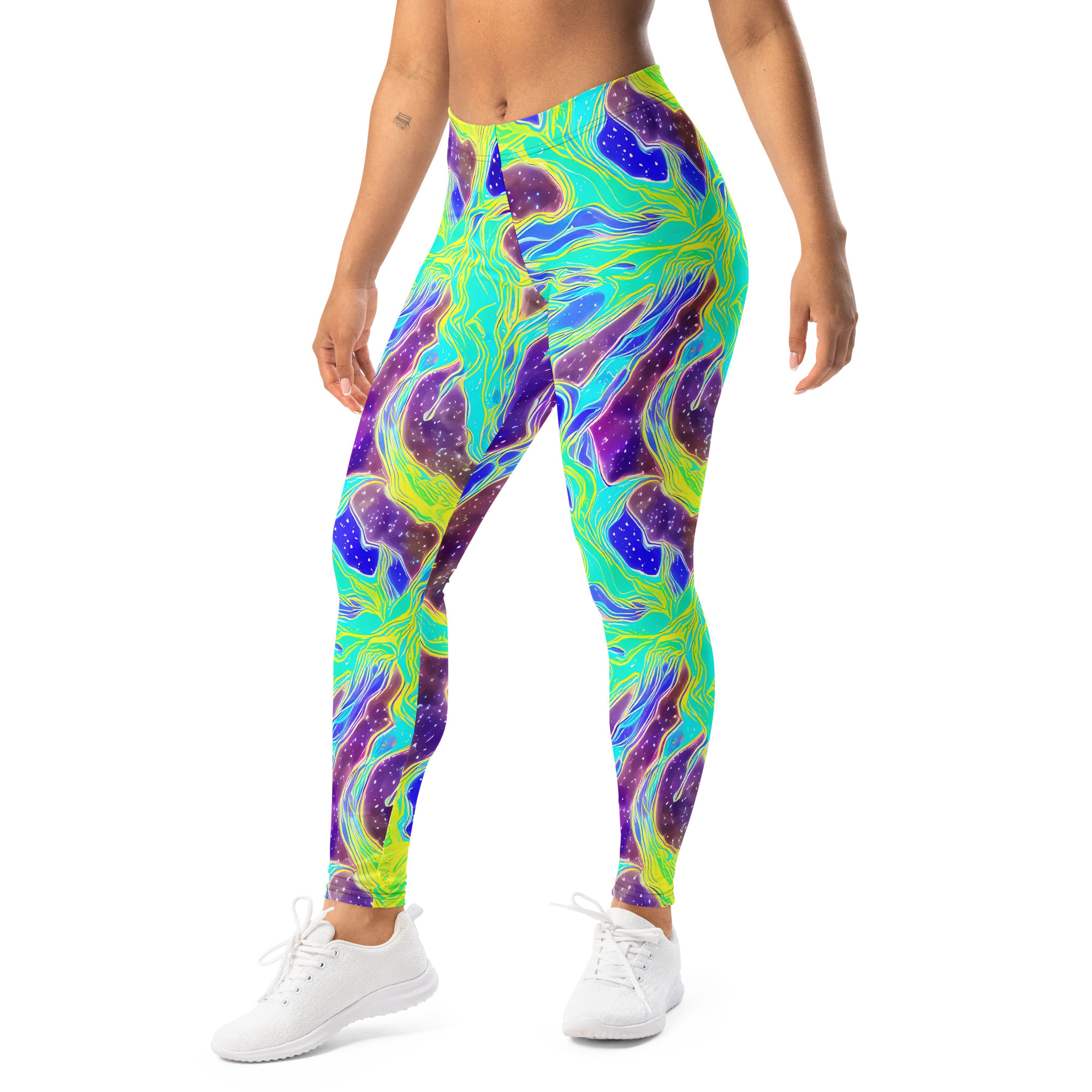 Galactic Marble on Leggings — Left Front
