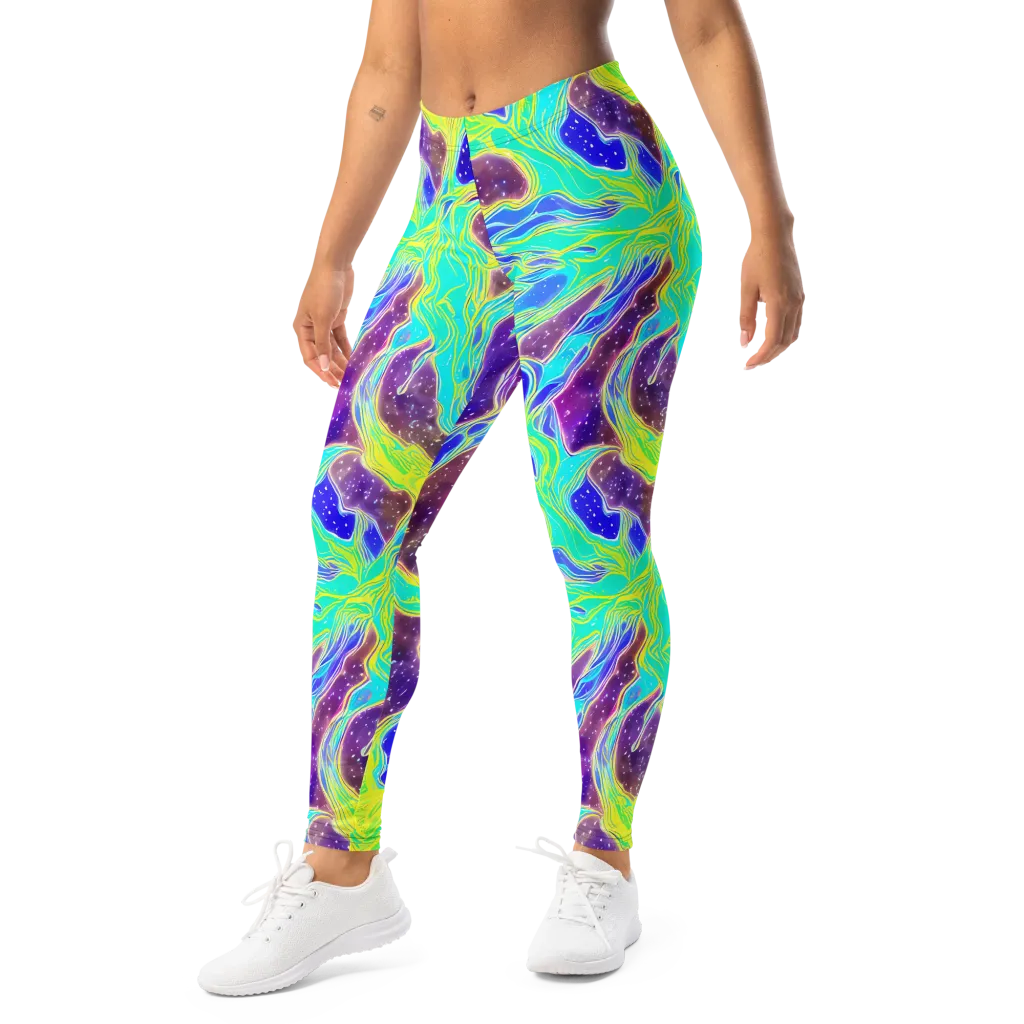 Galactic Marble on Leggings — Left Front