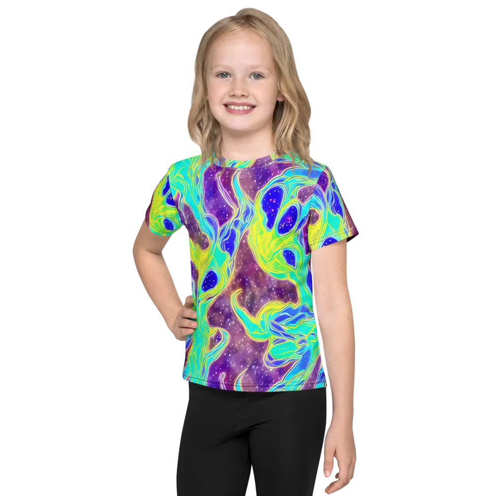 Galactic Marble on Kids Crew Neck T-Shirt — Front
