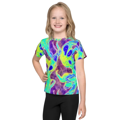 Galactic Marble on a Kids Crew Neck T-Shirt