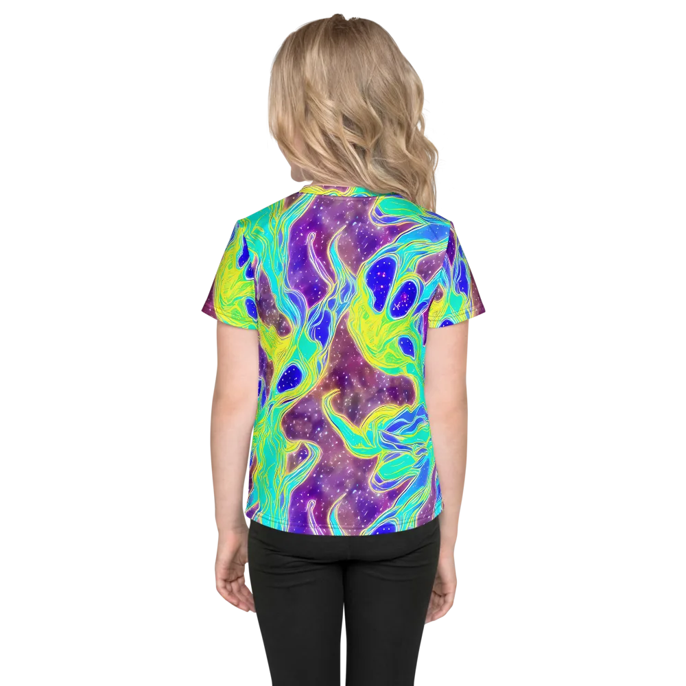 Galactic Marble on Kids Crew Neck T-Shirt — Back
