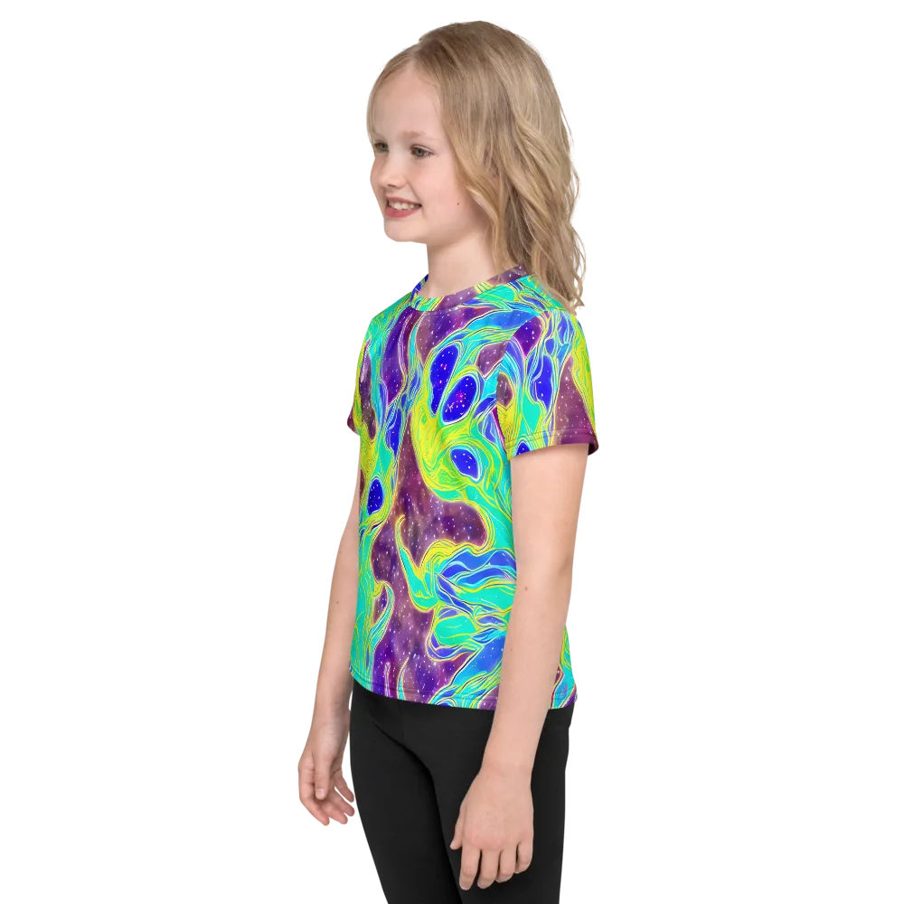 Galactic Marble on Kids Crew Neck T-Shirt — Left