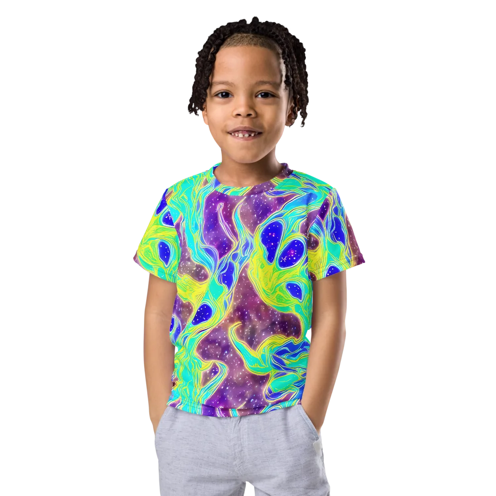 Galactic Marble on Kids Crew Neck T-Shirt — Front