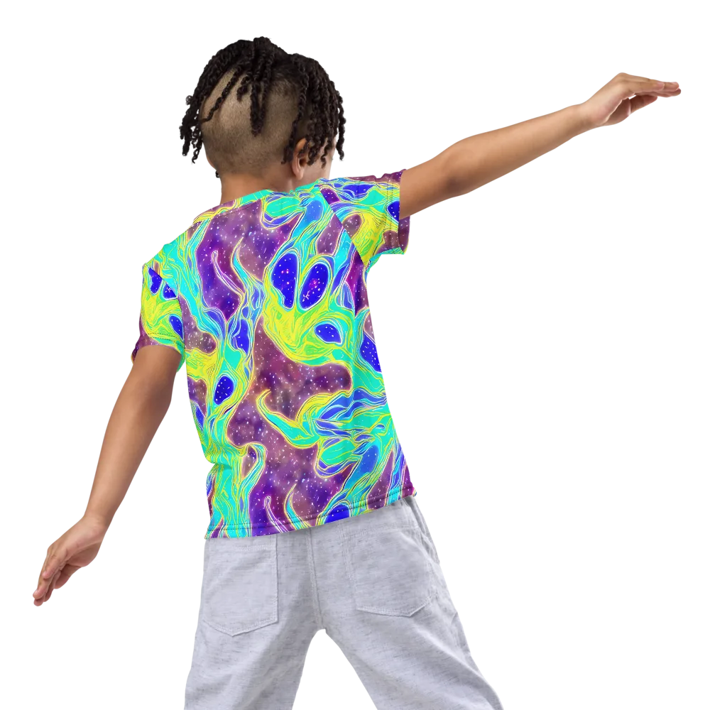 Galactic Marble on Kids Crew Neck T-Shirt — Back