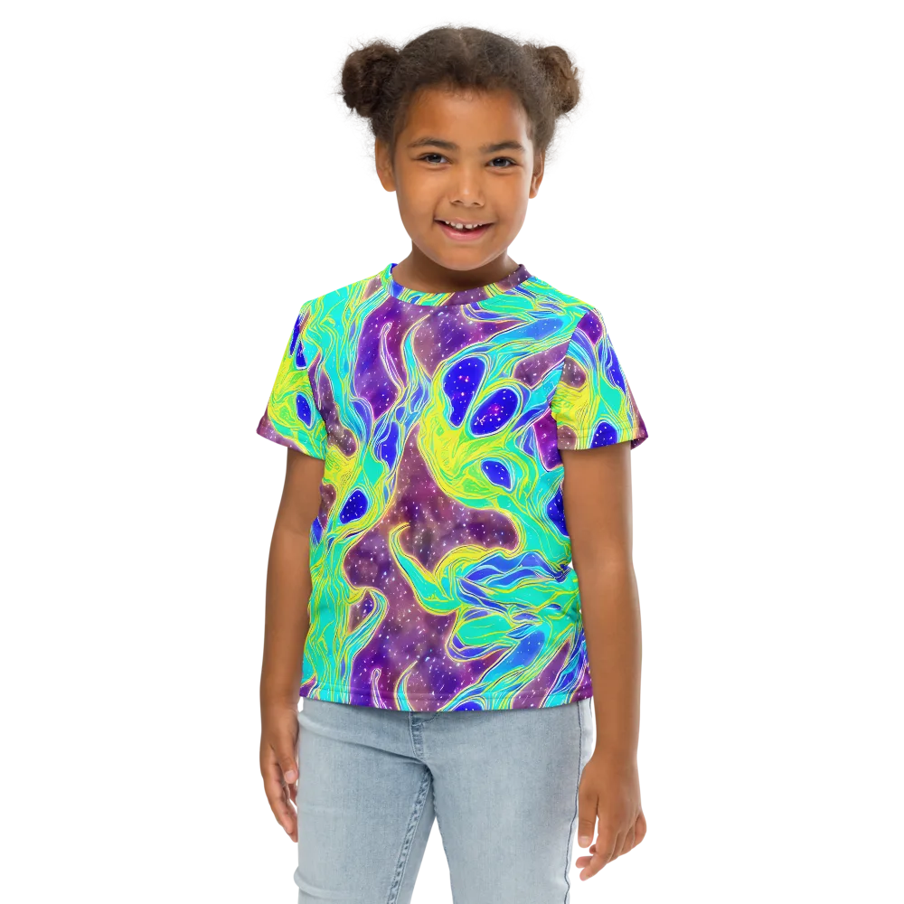 Galactic Marble on Kids Crew Neck T-Shirt — Front