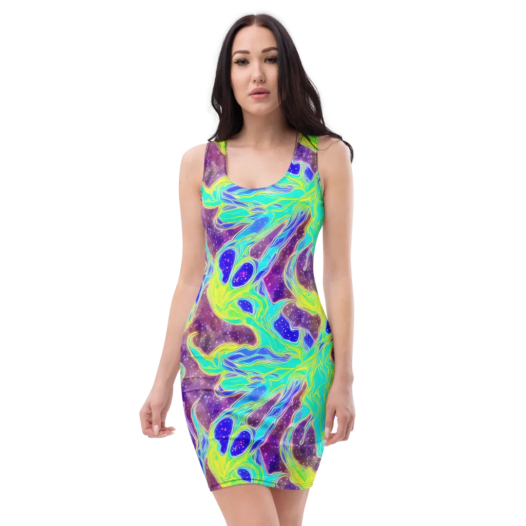 Galactic Marble on Bodycon Dress — Front