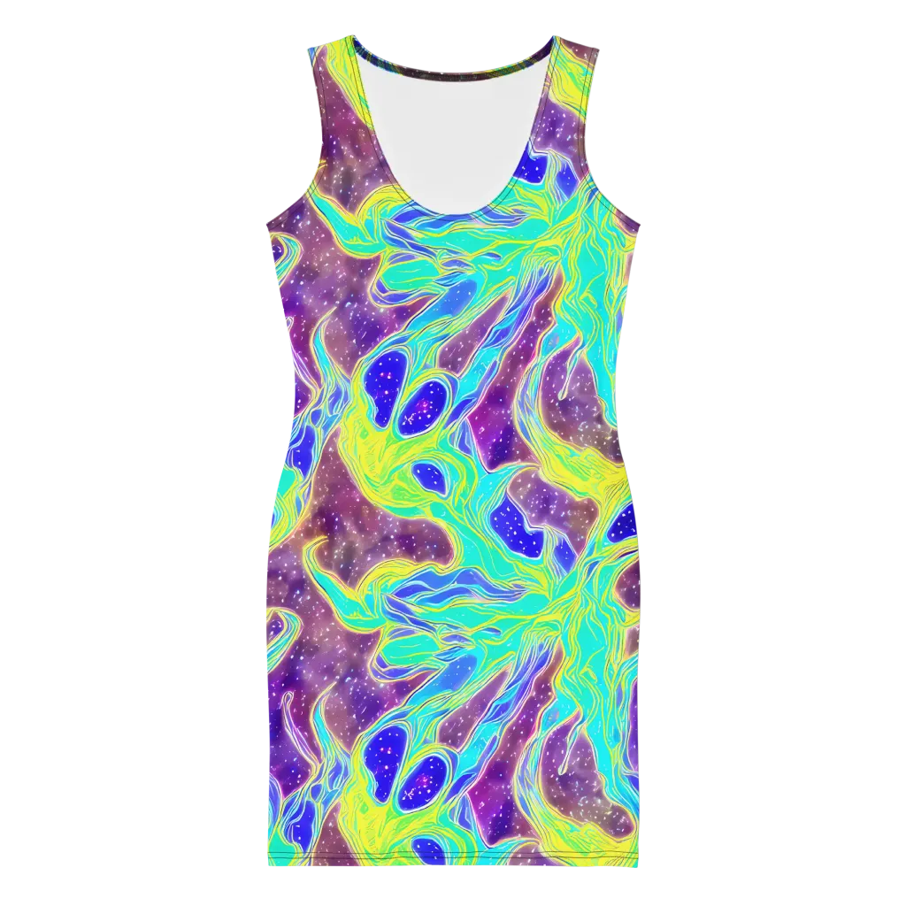 Galactic Marble on Bodycon Dress — Front