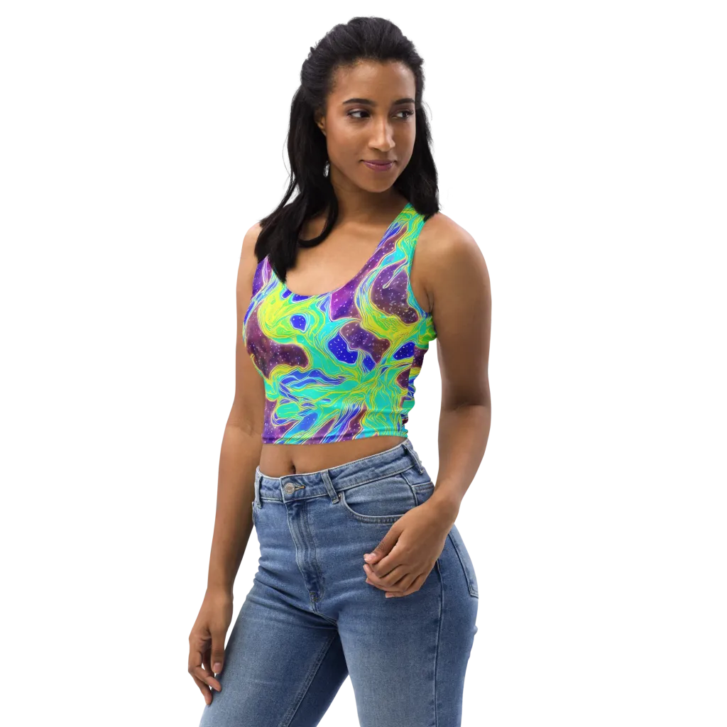 Galactic Marble on Crop Top — Left Front