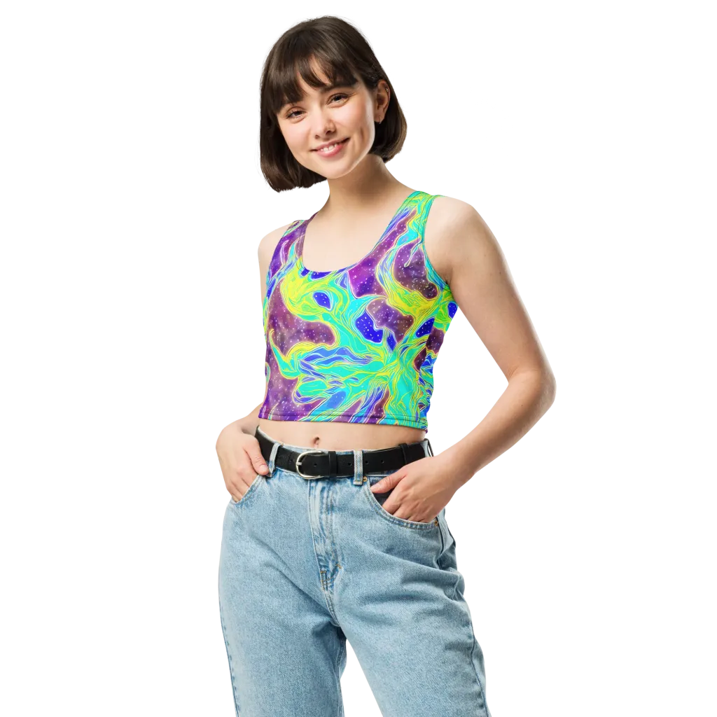 Galactic Marble on Crop Top — Front