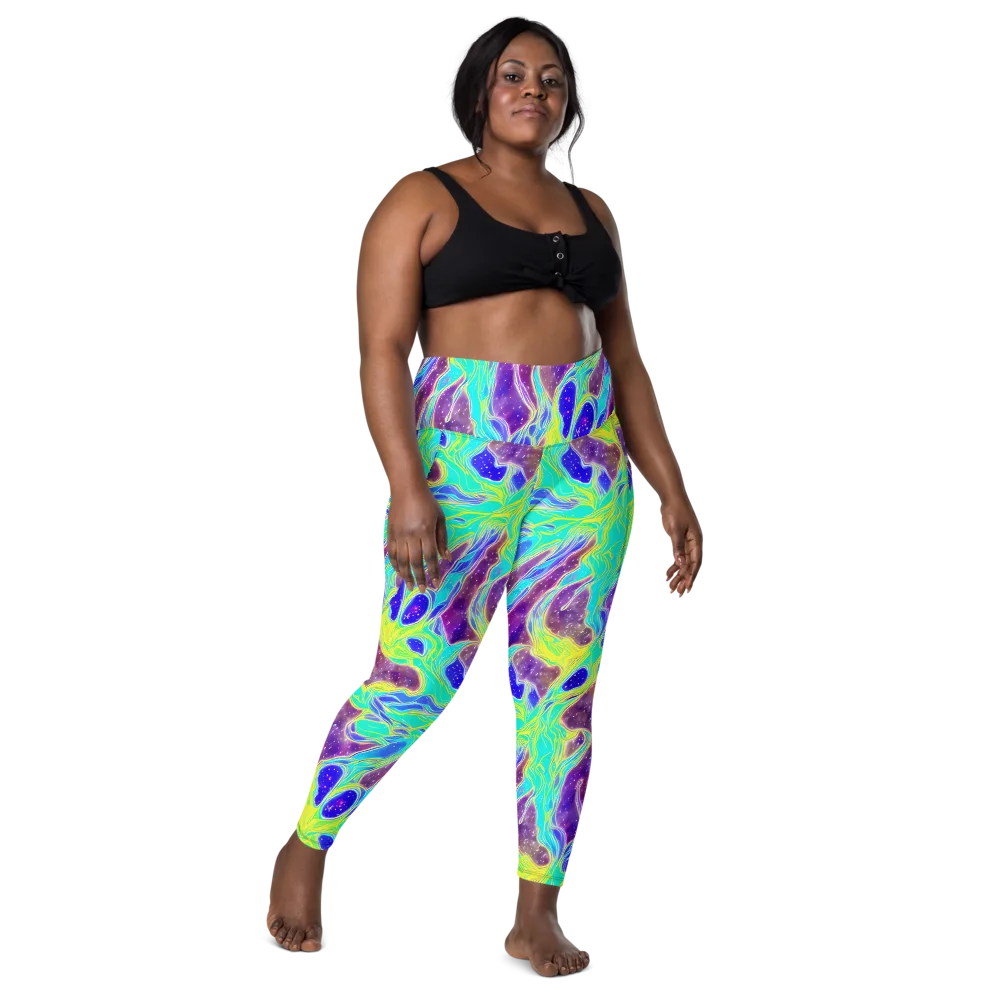 Galactic Marble on Leggings with Pockets — Front