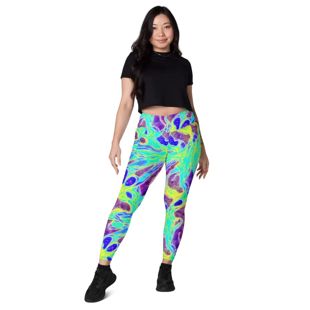 Galactic Marble on Leggings with Pockets — Front