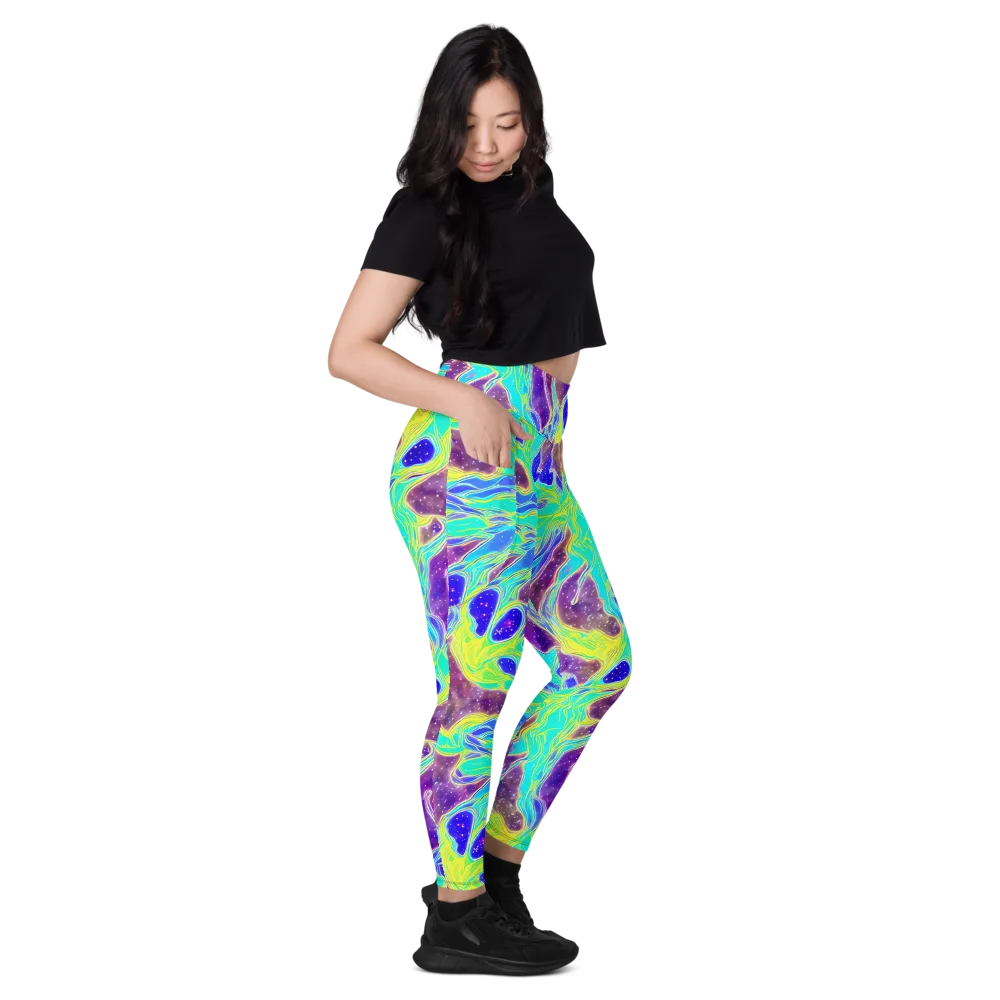 Galactic Marble on Leggings with Pockets — Right