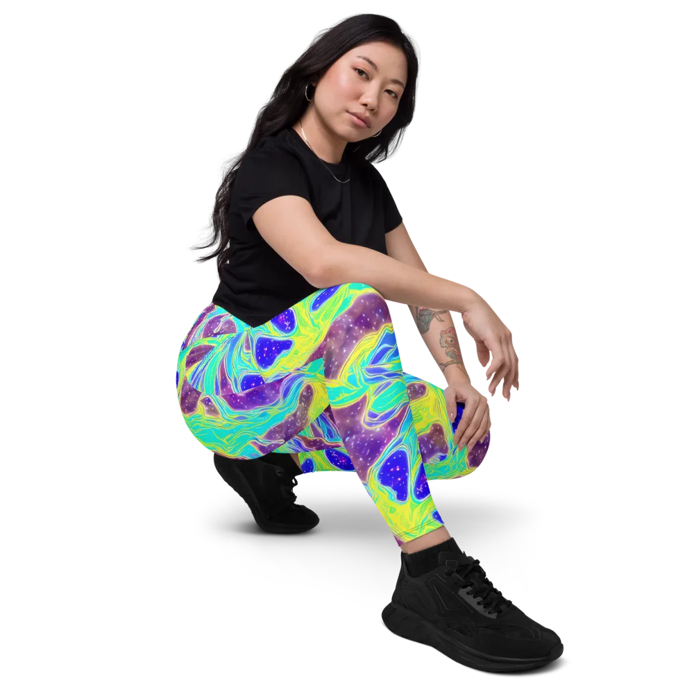 Galactic Marble on Leggings with Pockets — Right Front