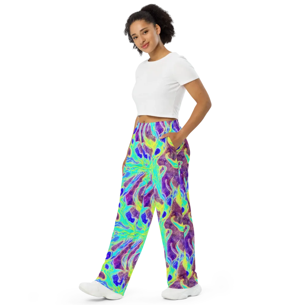 Galactic Marble on Wide-Leg Pants — Left Front