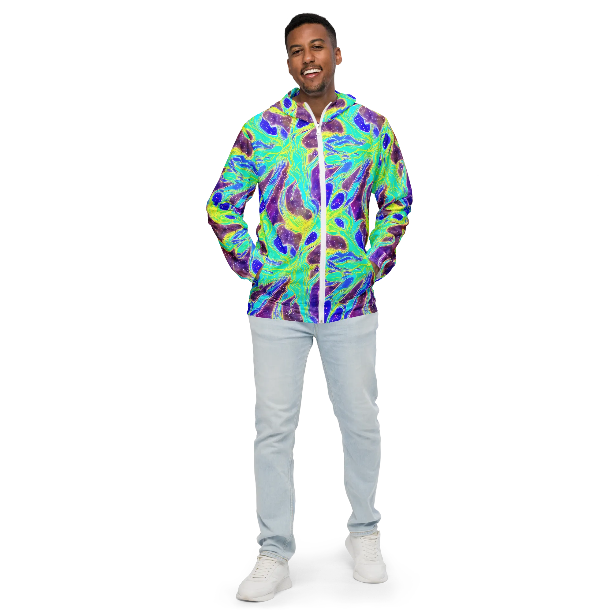 Galactic Marble on Men's Windbreaker — Front