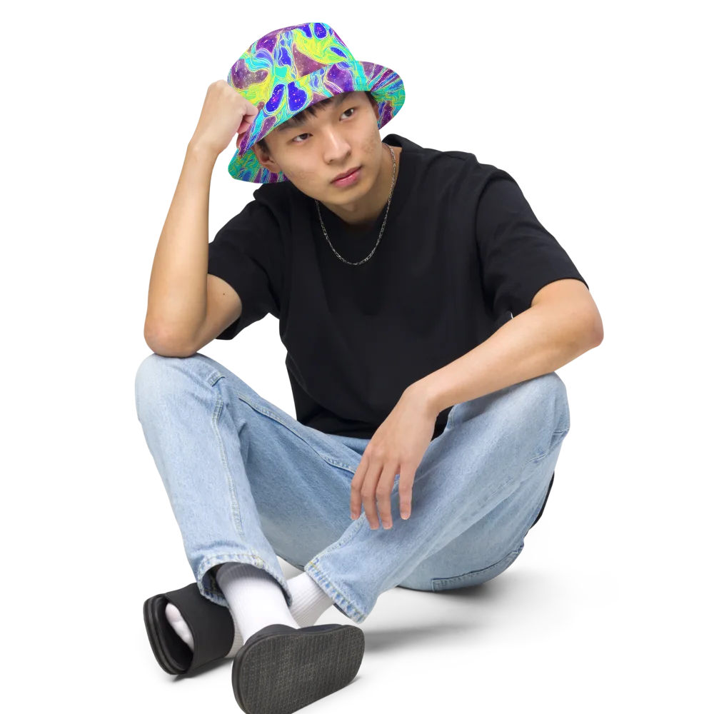 Galactic Marble on Reversible Bucket Hat — Front 2 Inside