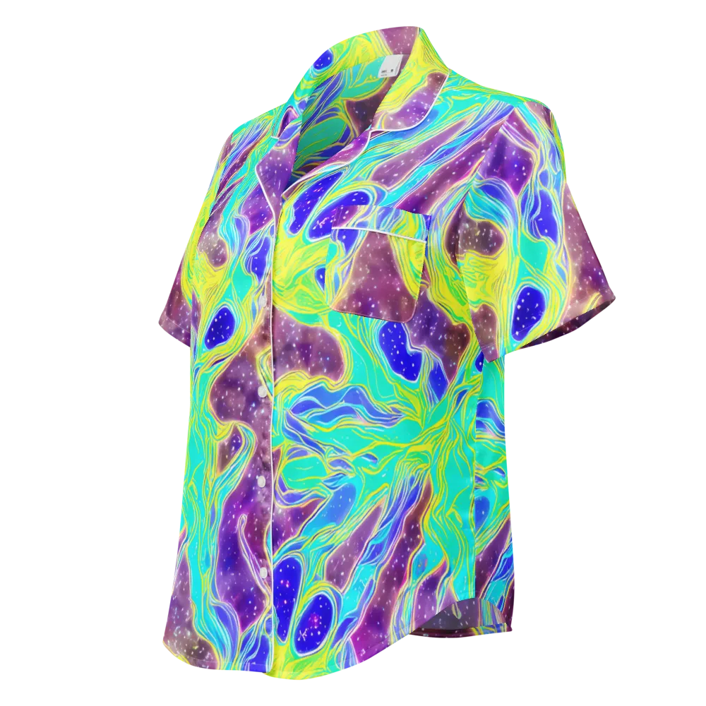 Galactic Marble on Women's Short Sleeve Pajama Top — Left Front