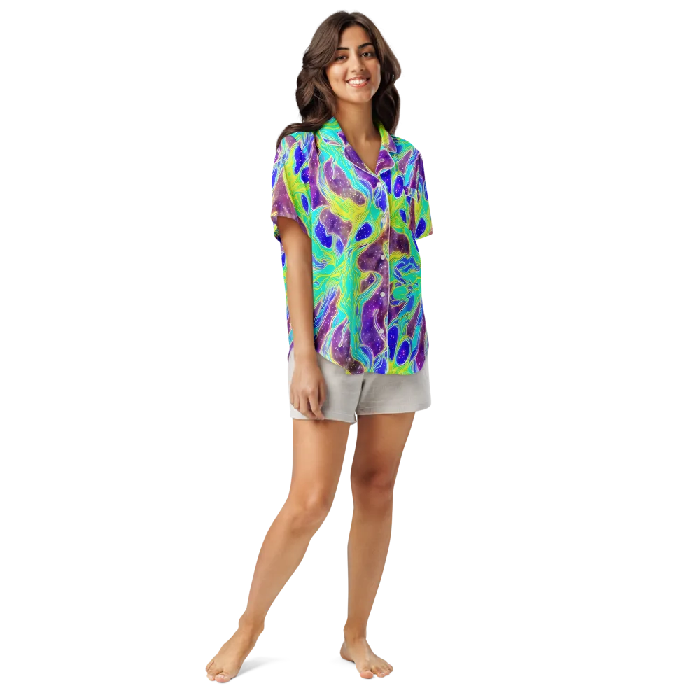 Galactic Marble on Women's Short Sleeve Pajama Top — Front