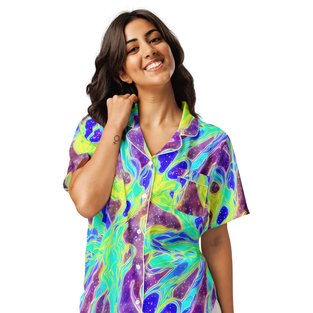 Galactic Marble on Women's Short Sleeve Pajama Top — Front