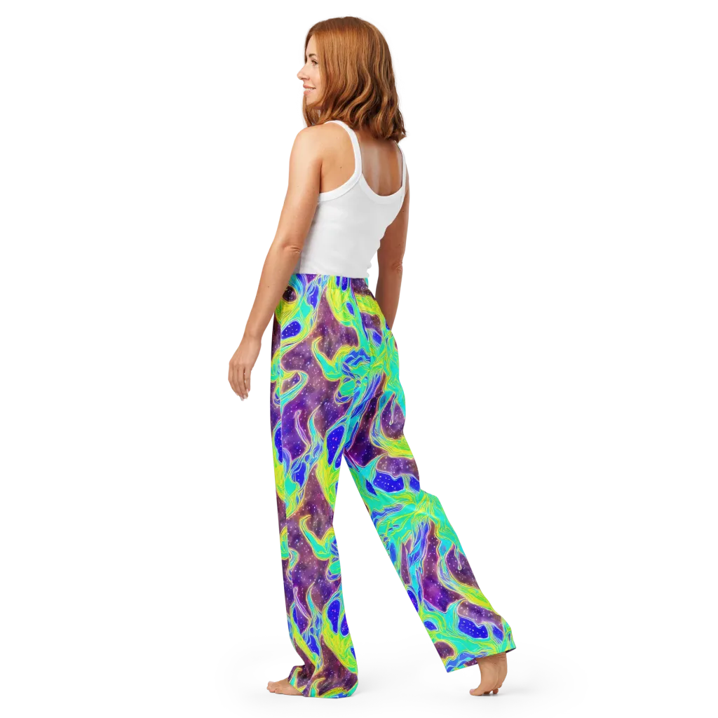 Galactic Marble on Women's Pajama Pants — Back