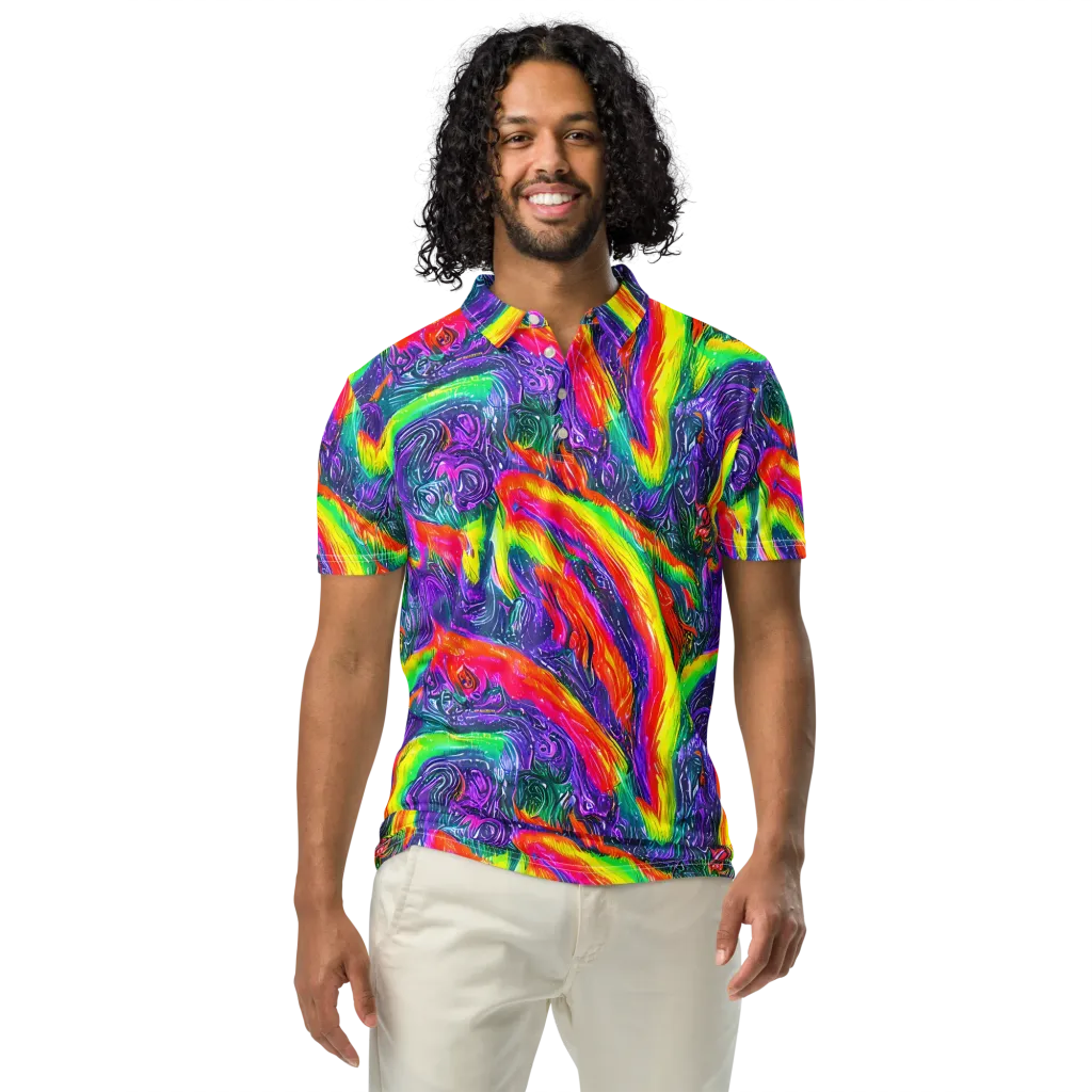 Afterglow Inferno on Men's Slim Fit Polo Shirt — Front