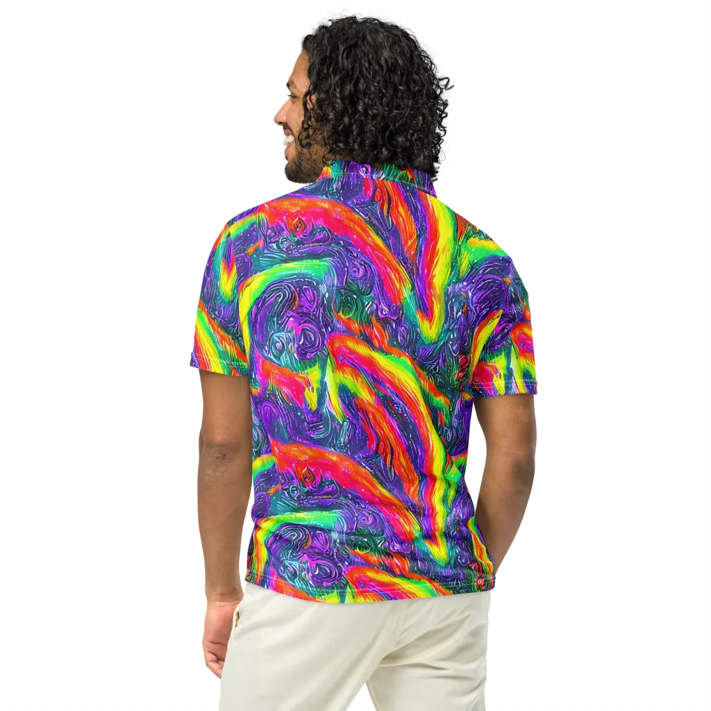 Afterglow Inferno on Men's Slim Fit Polo Shirt — Back