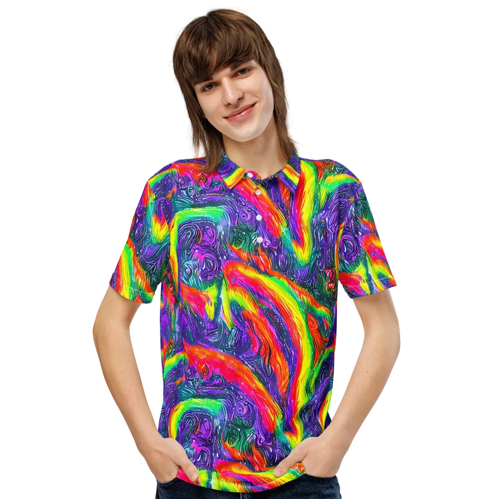Afterglow Inferno on Men's Slim Fit Polo Shirt — Front
