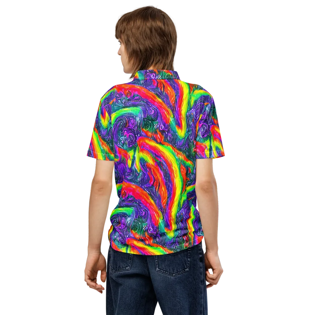 Afterglow Inferno on Men's Slim Fit Polo Shirt — Back