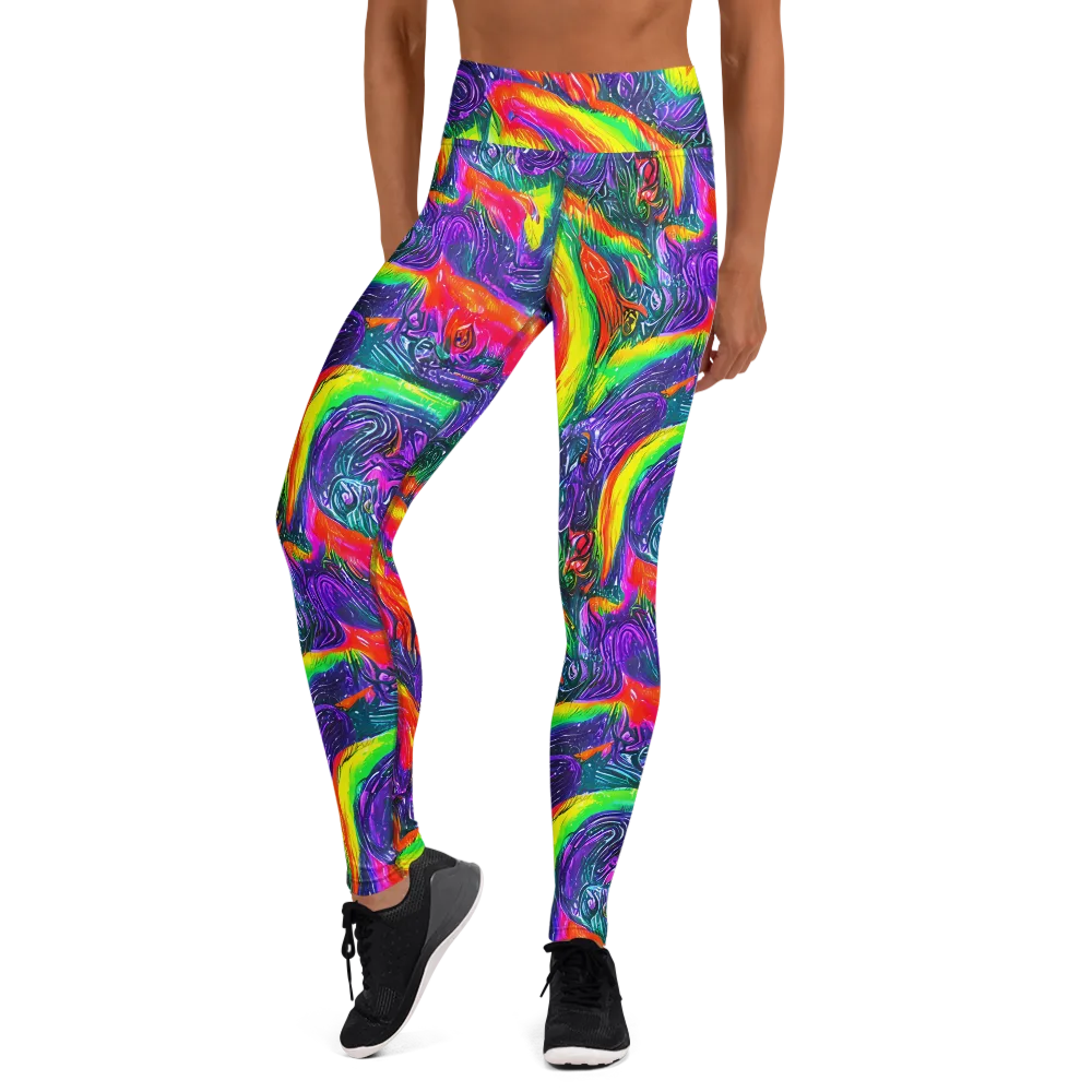Afterglow Inferno on Yoga Leggings — Front