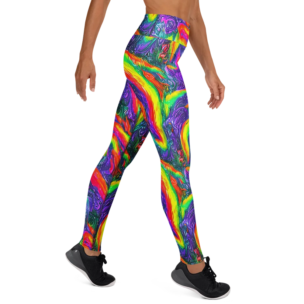 Afterglow Inferno on Yoga Leggings — Right
