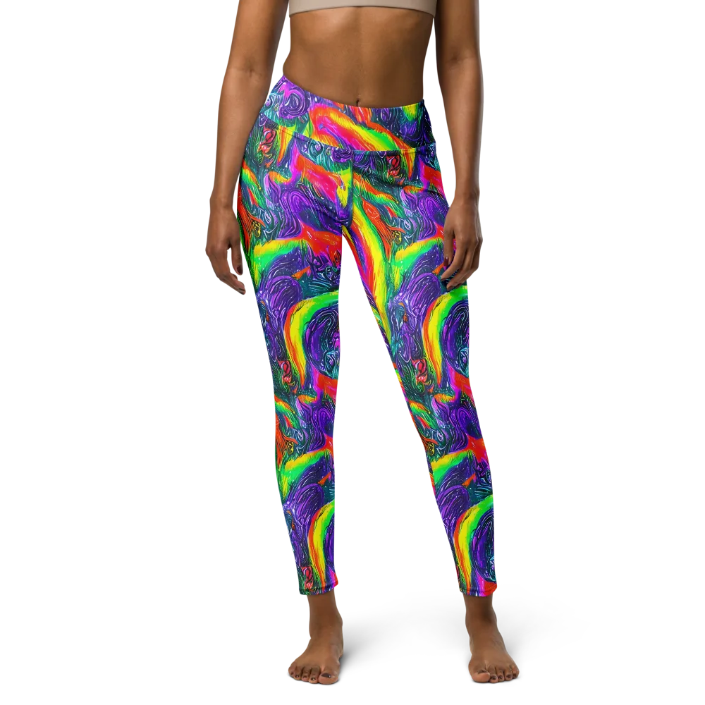 Afterglow Inferno on Yoga Leggings — Front