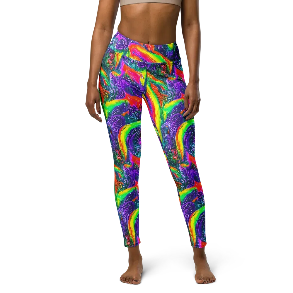 Afterglow Inferno on Yoga Leggings — Front