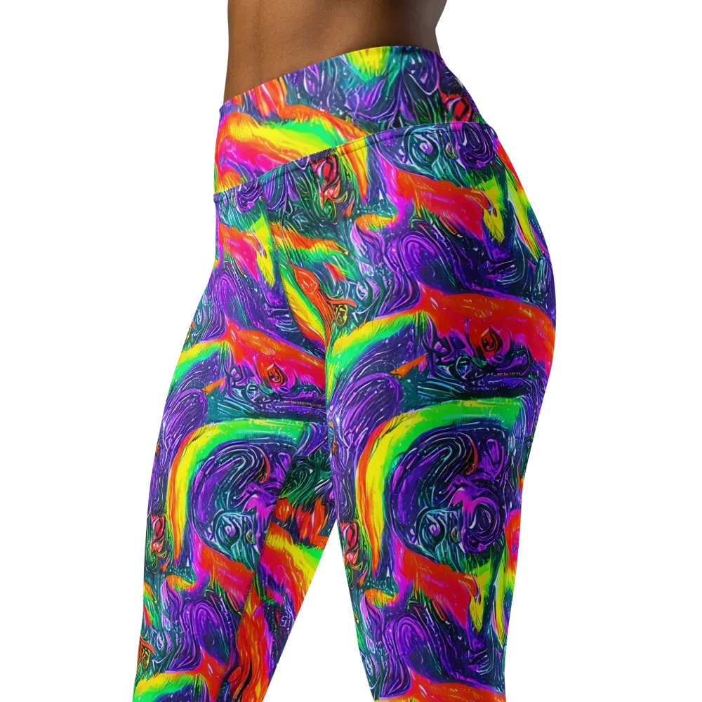 Afterglow Inferno on Yoga Leggings — Left Front
