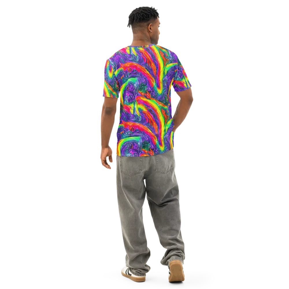 Afterglow Inferno on Men's Cotton Crew Neck T-Shirt — Back