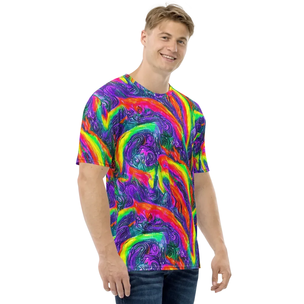 Afterglow Inferno on Men's Crew Neck T-Shirt — Right