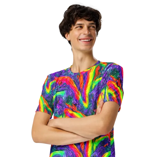 Afterglow Inferno on a Men's Crew Neck T-Shirt