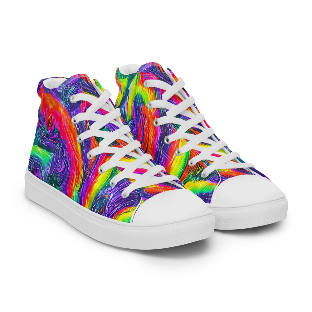 Afterglow Inferno on Men's High Top Canvas Shoes — Right Front
