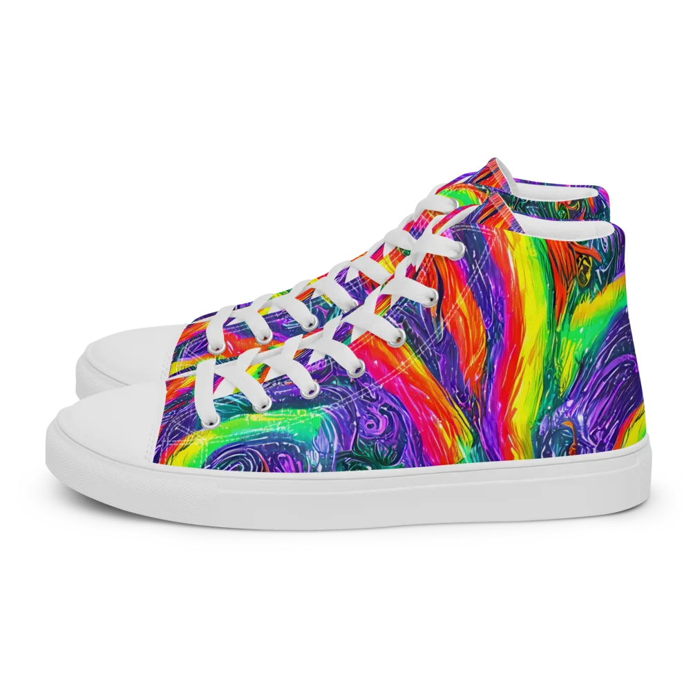 Afterglow Inferno on Men's High Top Canvas Shoes — Left