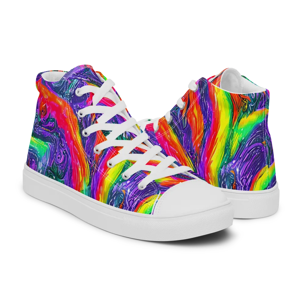 Afterglow Inferno on Men's High Top Canvas Shoes — Right