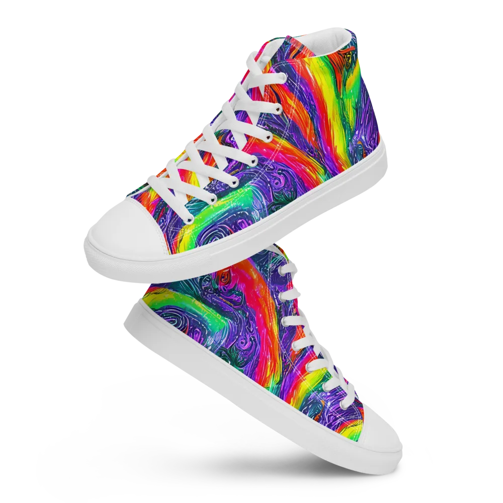 Afterglow Inferno on Men's High Top Canvas Shoes — Front