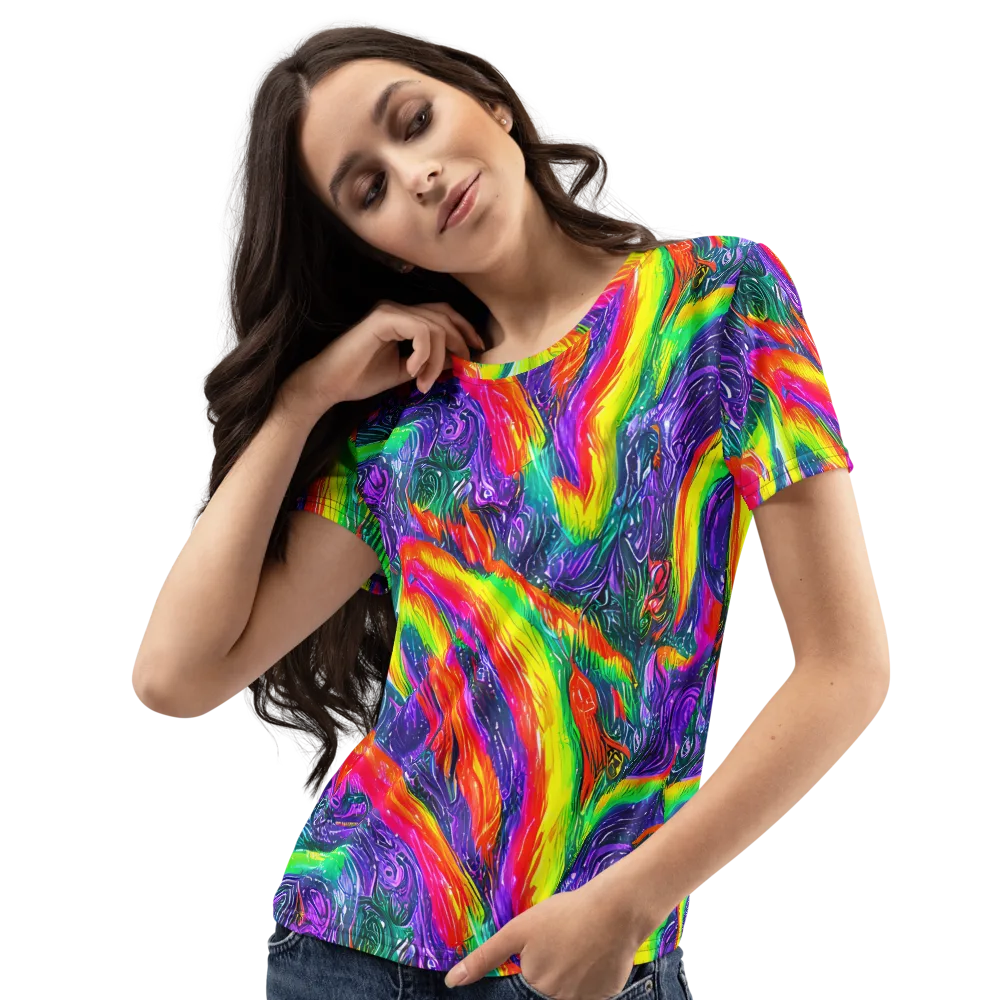 Afterglow Inferno on Women's Crew Neck T-Shirt — Left Front