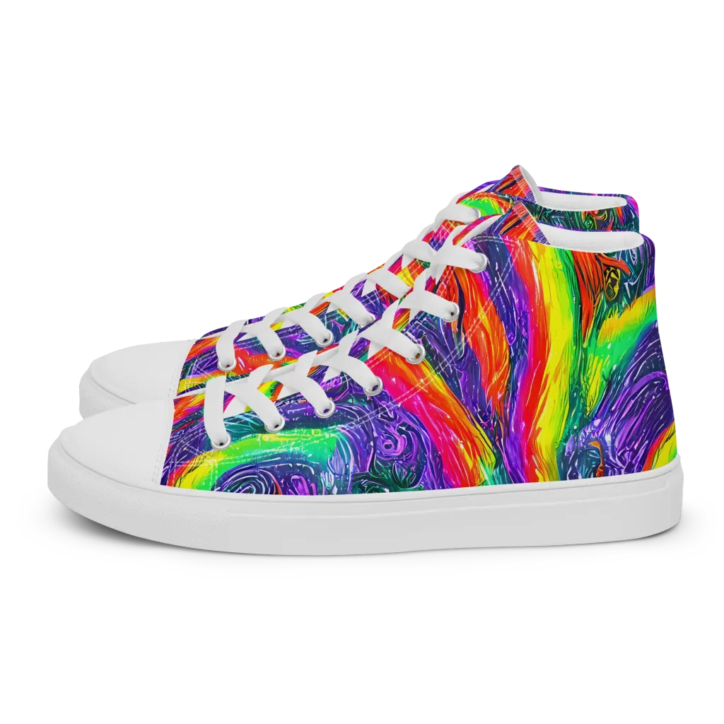 Afterglow Inferno on Women's High Top Canvas Shoes — Left