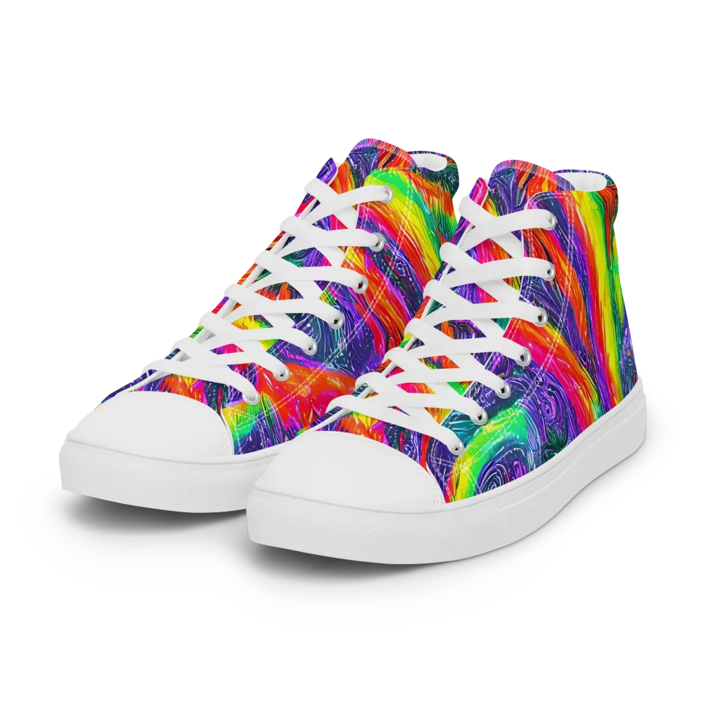 Afterglow Inferno on Women's High Top Canvas Shoes — Left Front