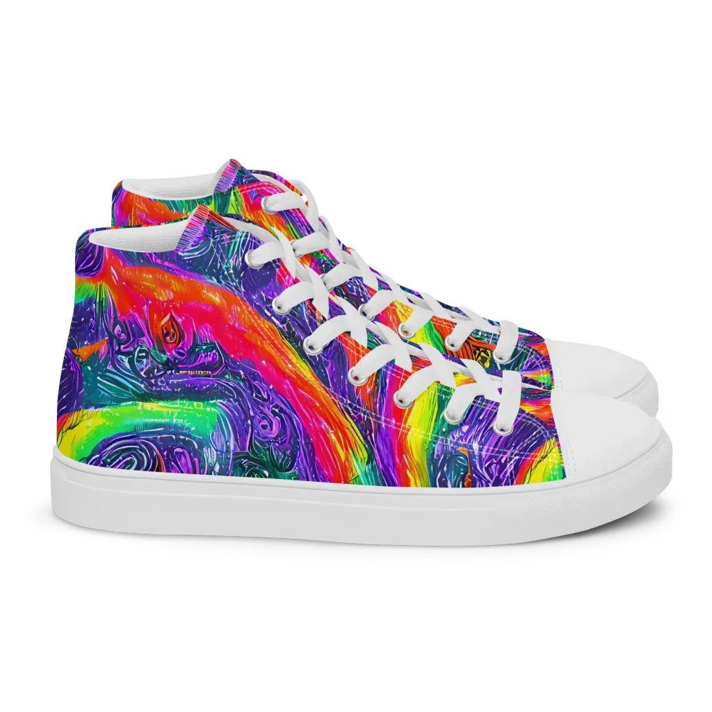Afterglow Inferno on Women's High Top Canvas Shoes — Right