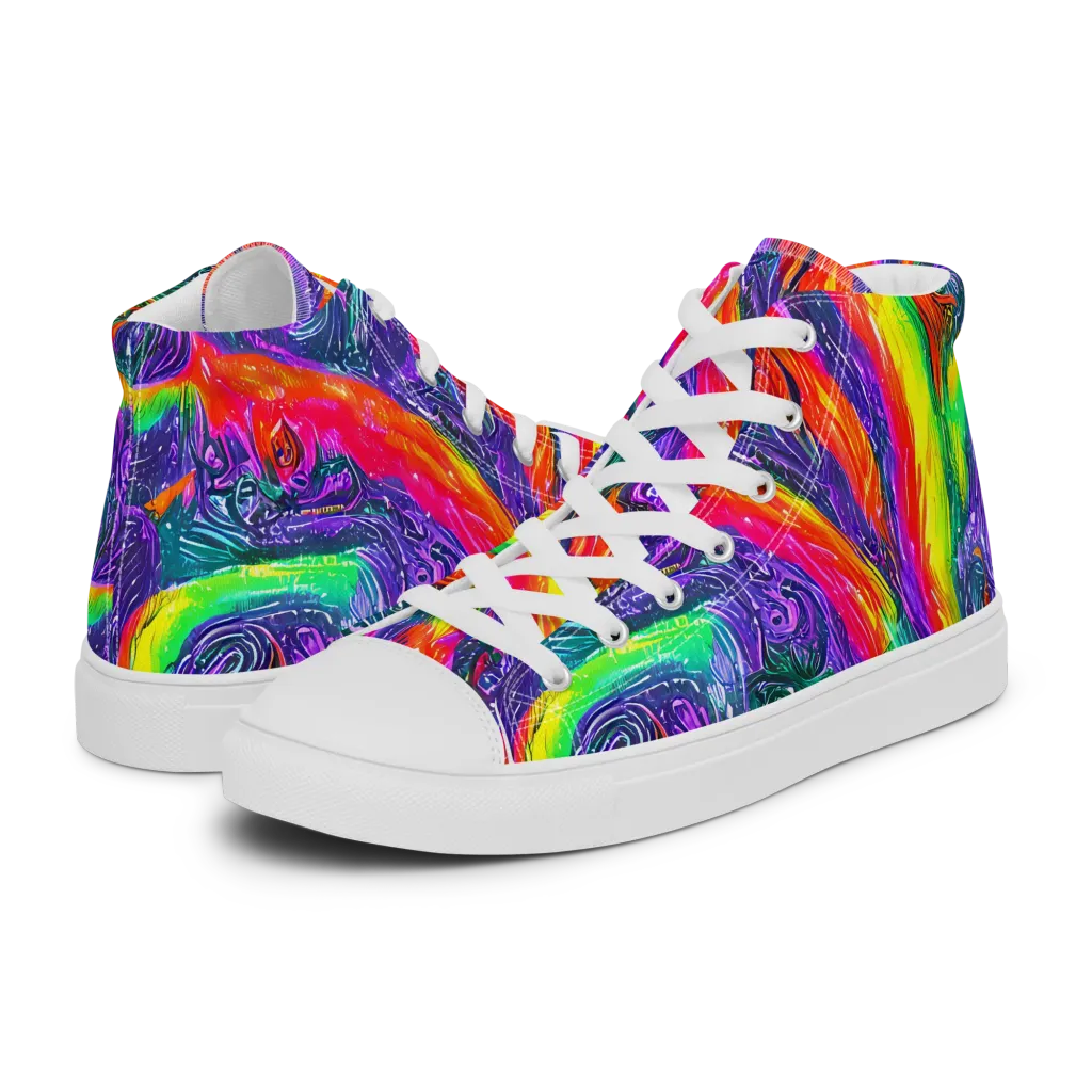 Afterglow Inferno on Women's High Top Canvas Shoes — Left