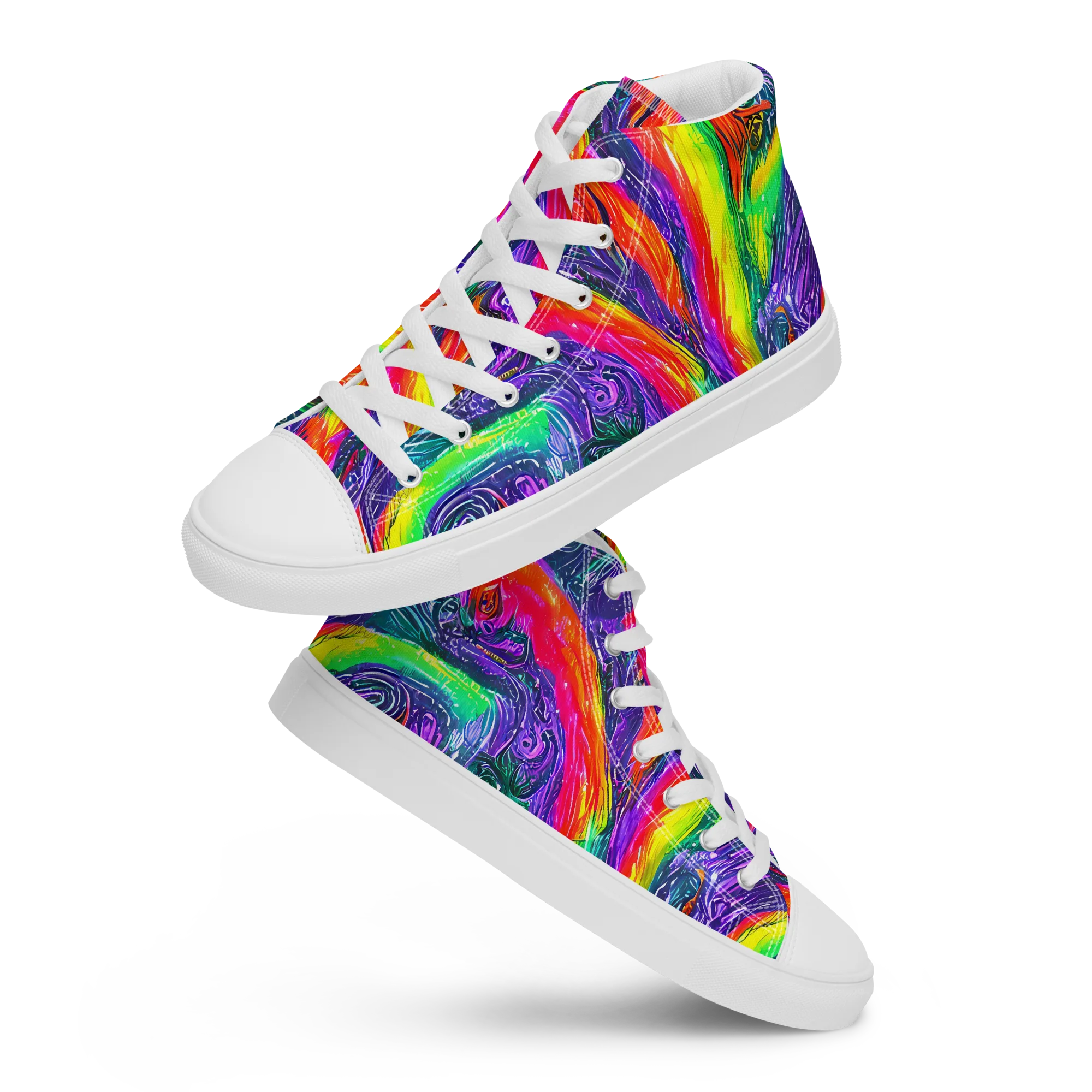 Afterglow Inferno on Women's High Top Canvas Shoes — Front