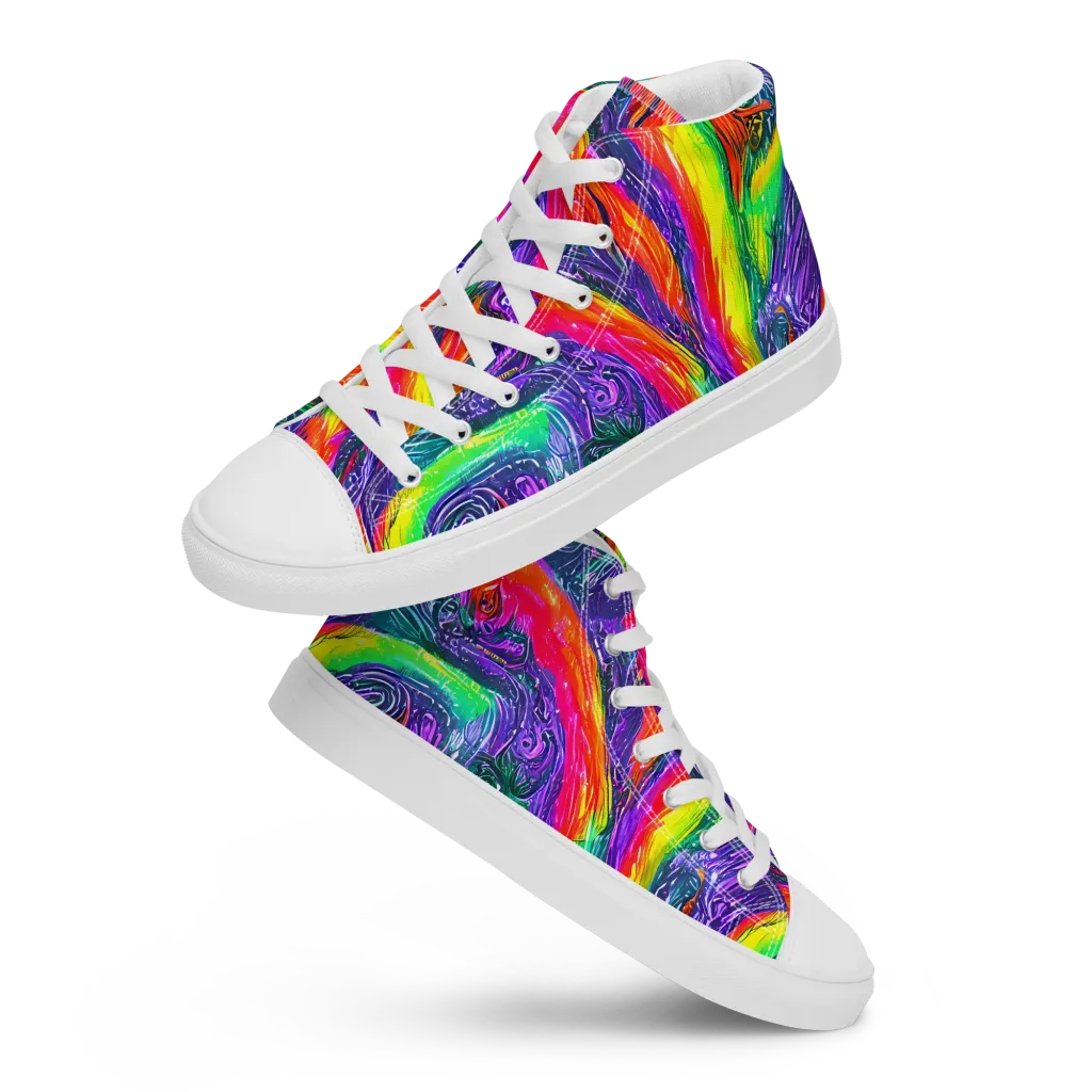 Afterglow Inferno on Women's High Top Canvas Shoes — Front