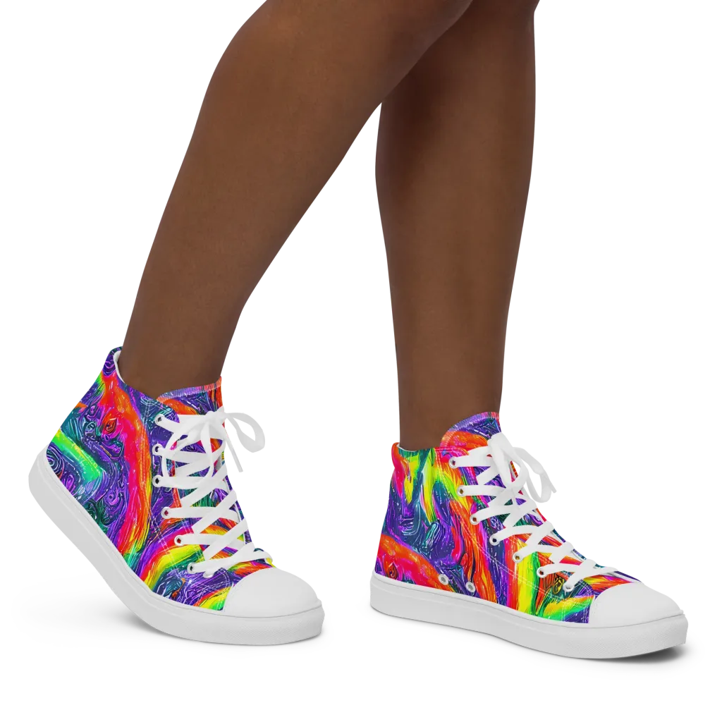 Afterglow Inferno on Women's High Top Canvas Shoes — Right