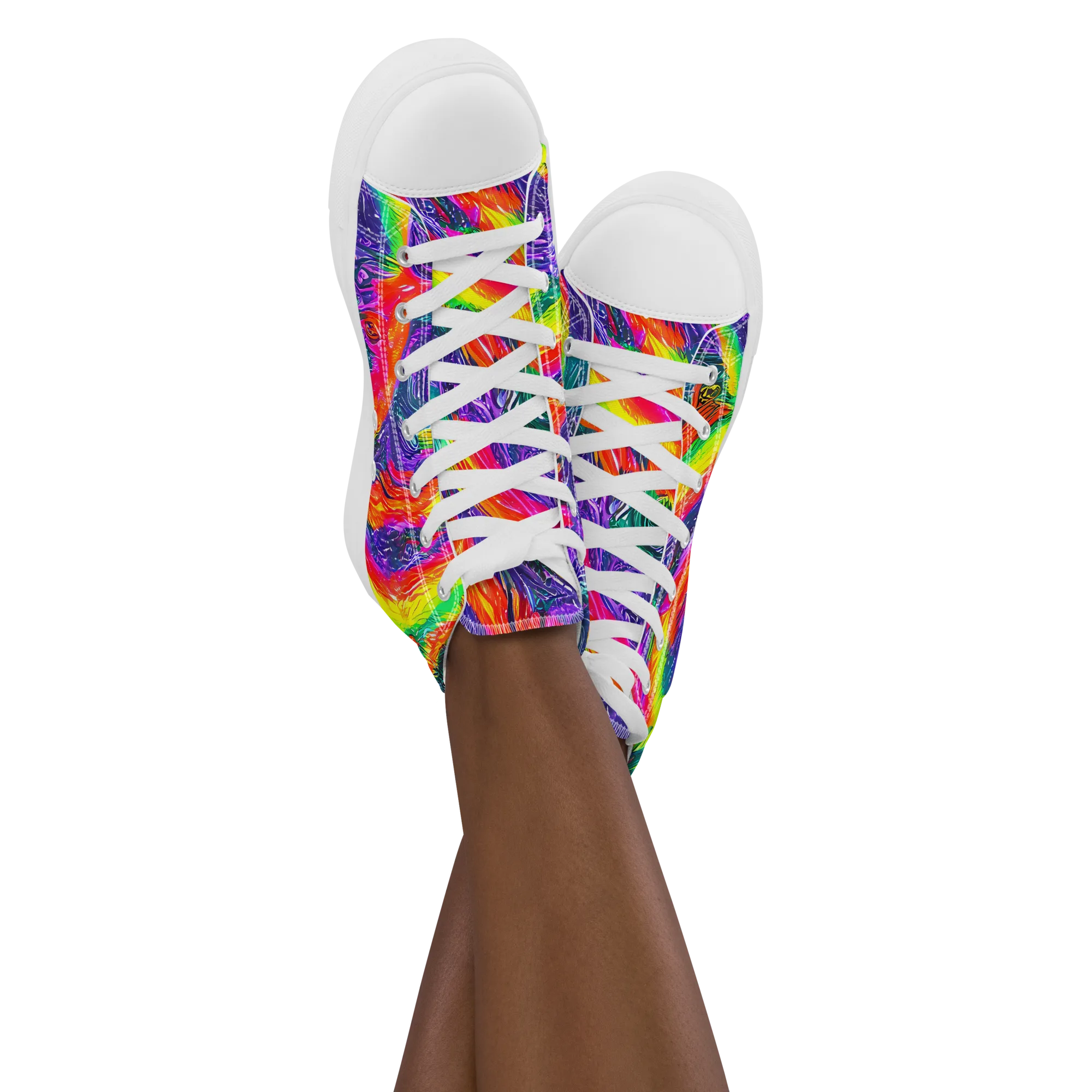 Afterglow Inferno on Women's High Top Canvas Shoes — Front
