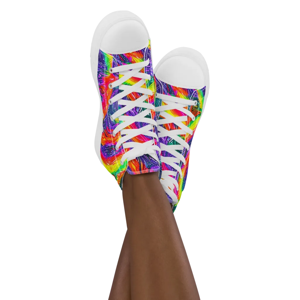 Afterglow Inferno on Women's High Top Canvas Shoes — Front